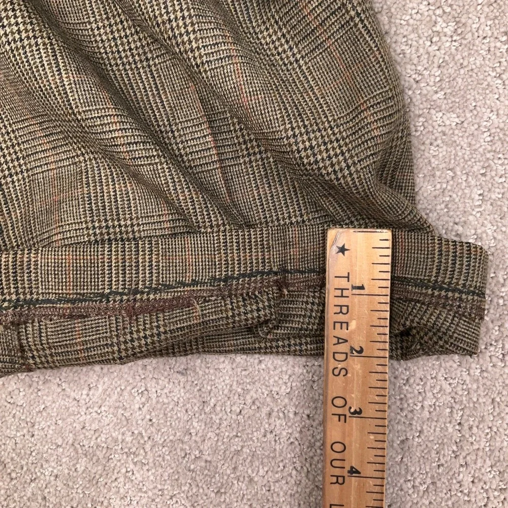 Brooks Brothers Mens‎ 38W 28L Brown Glen Plaid Career Trousers Worsted Wool